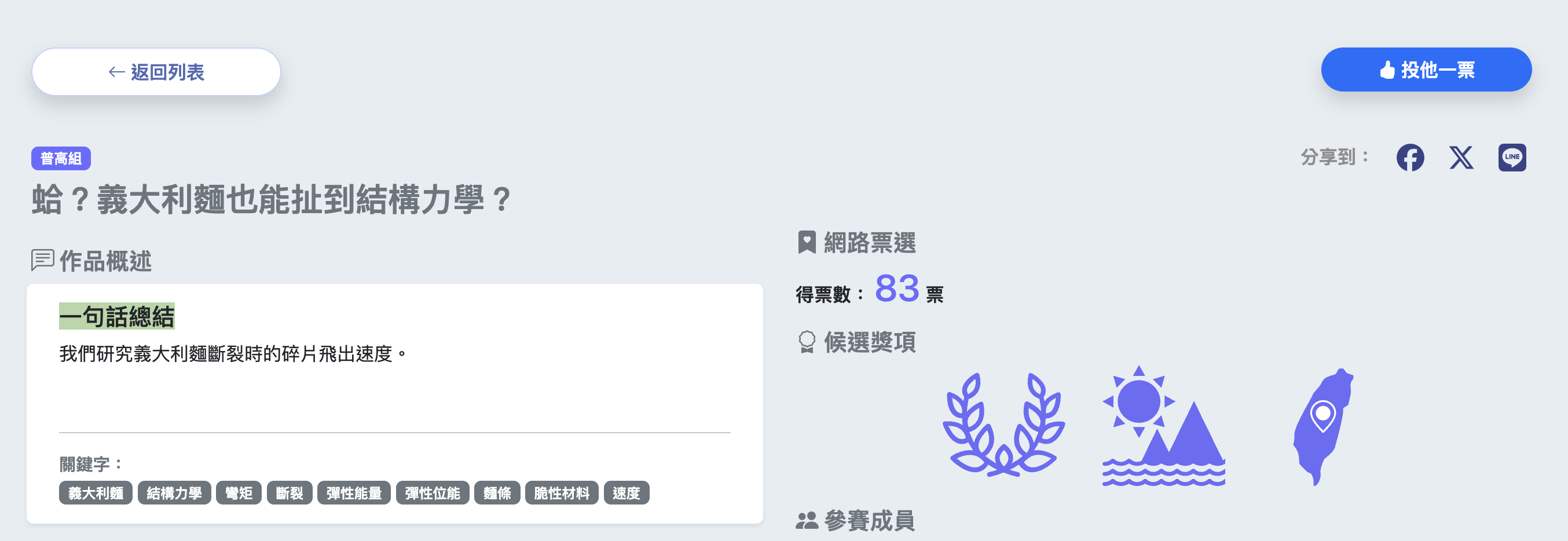 步驟3：按右上角投他一票